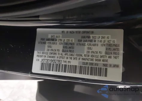 2021 Mazda Cx-9 Touring from USA, damaged, VIN JM3TCBCY6M0527653